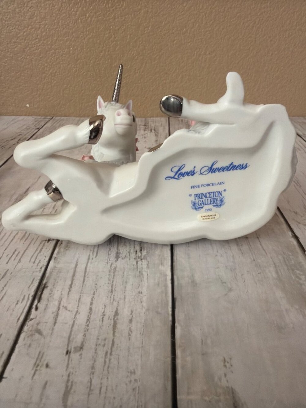 1990 Princeton Gallery Love’s Sweetness Unicorn Porcelain Figurine - No Box/COA - Picture 11 of 13
